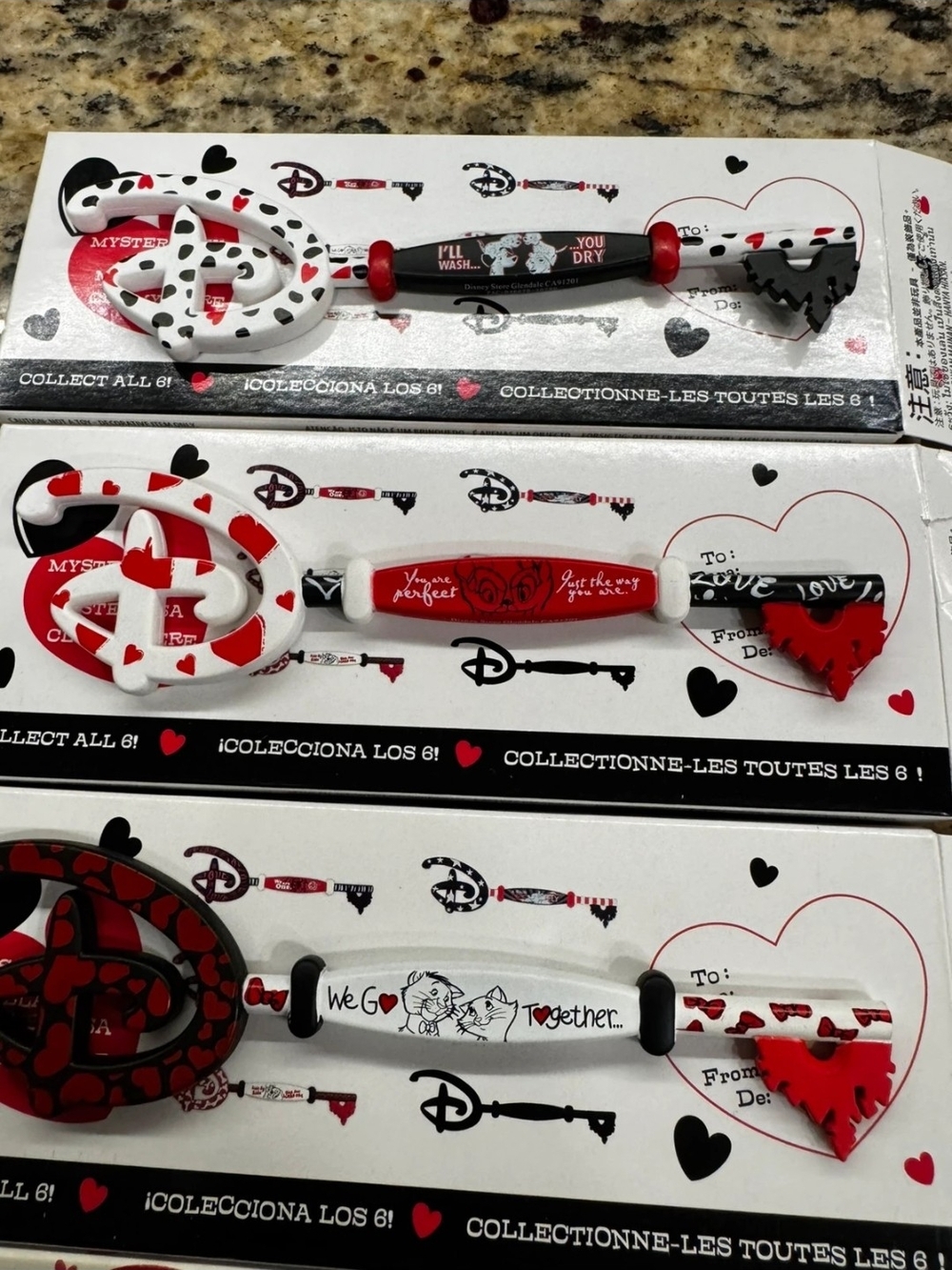 Disney Kids Heart & Key Red, White & Black